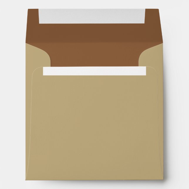 Tan Outide, Brown Lined Square Envelope (Back (Bottom))