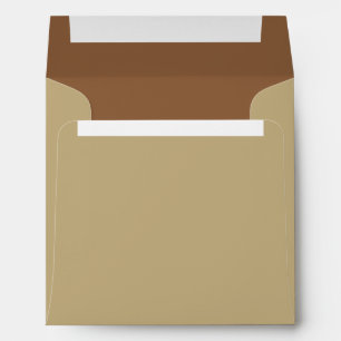 Tan Outide, Brown Lined Square Envelope