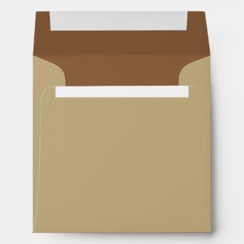 Tan Outide  Brown Lined Square Envelope by weddingsareus at Zazzle