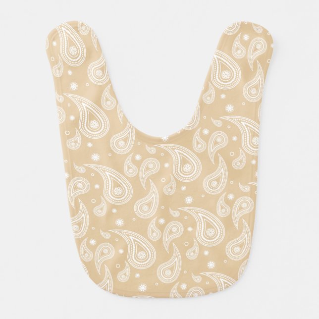 Tan Paisley Print Bib (Front)