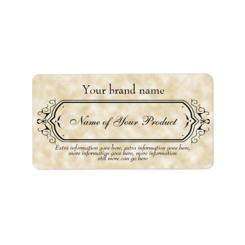 Tan parchment paper style soap cosmetic label