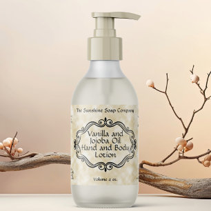 Tan parchment paper vintage frame cosmetic label