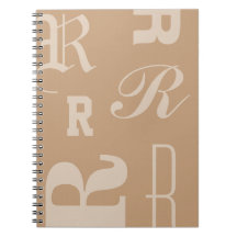 Tan Personalized Monogram, Typography Initials,
