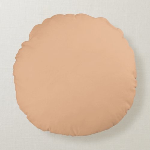 Tan plain color round pillow