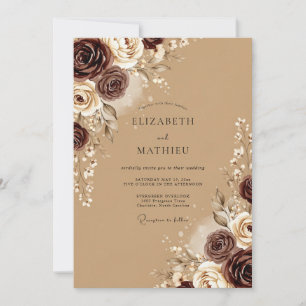 Tan Polished Autumnal Wedding Invitation