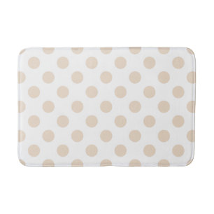 Tan polka dots bathroom mat