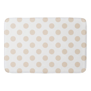 Tan polka dots bathroom mat