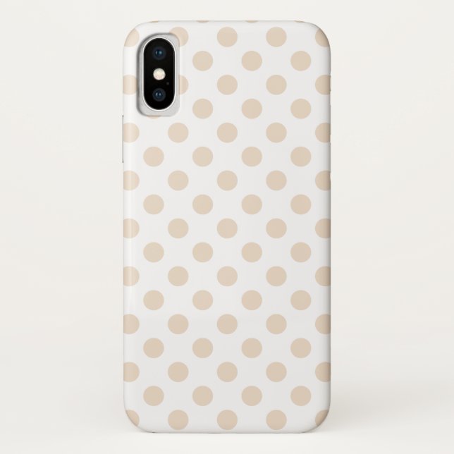 Tan polka dots Case-Mate iPhone case (Back)