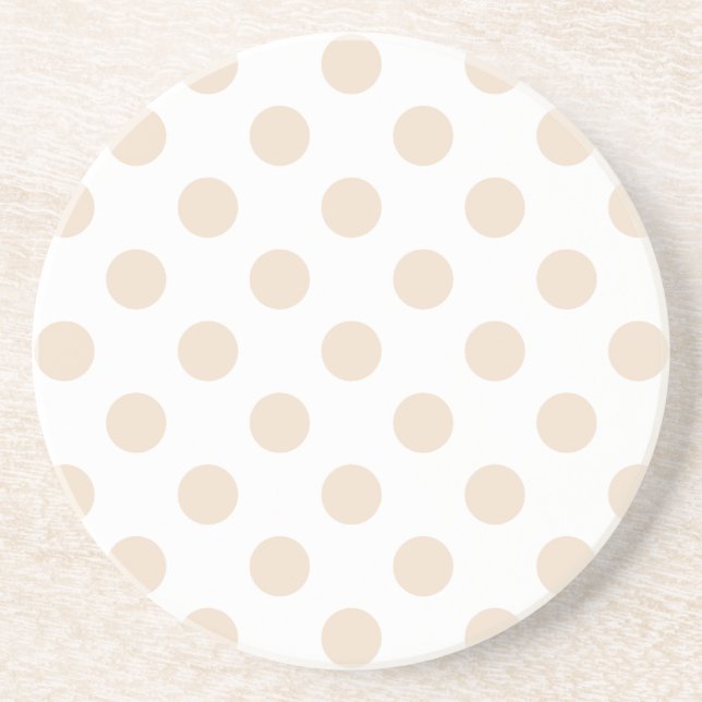 Tan polka dots drink coaster (Front)