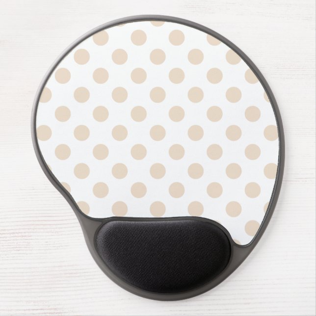 Tan polka dots gel mouse pad (Front)