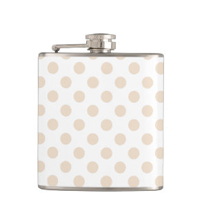Tan polka dots hip flask
