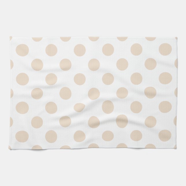 Tan polka dots kitchen towel (Horizontal)