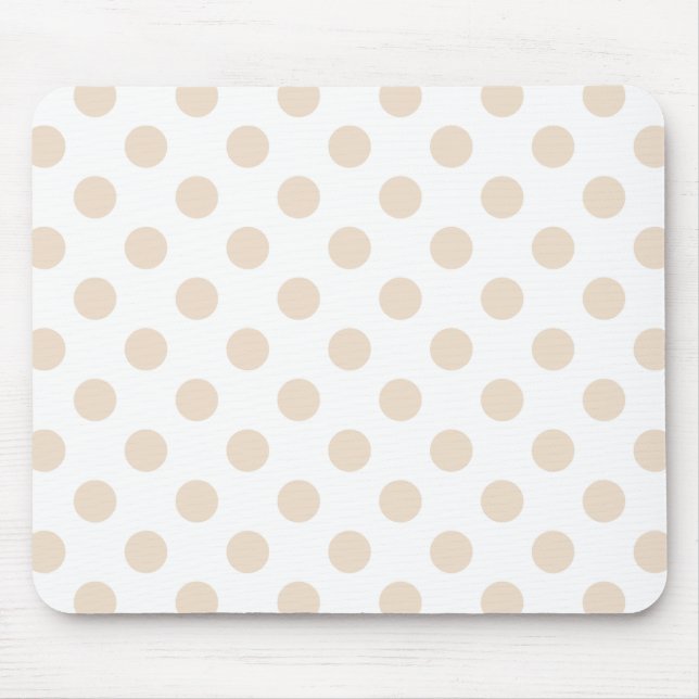 Tan polka dots mouse pad (Front)