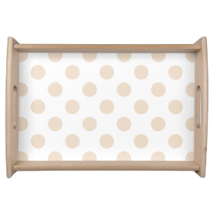 Tan polka dots serving tray
