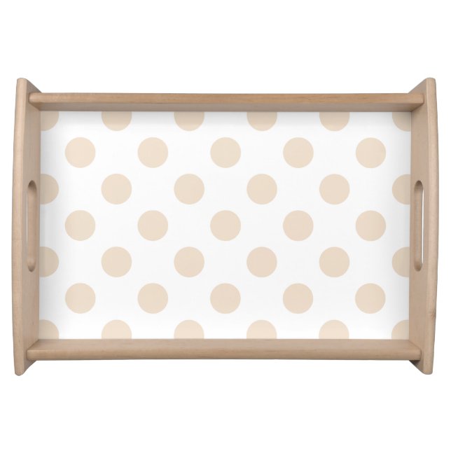 Tan polka dots serving tray (Front)