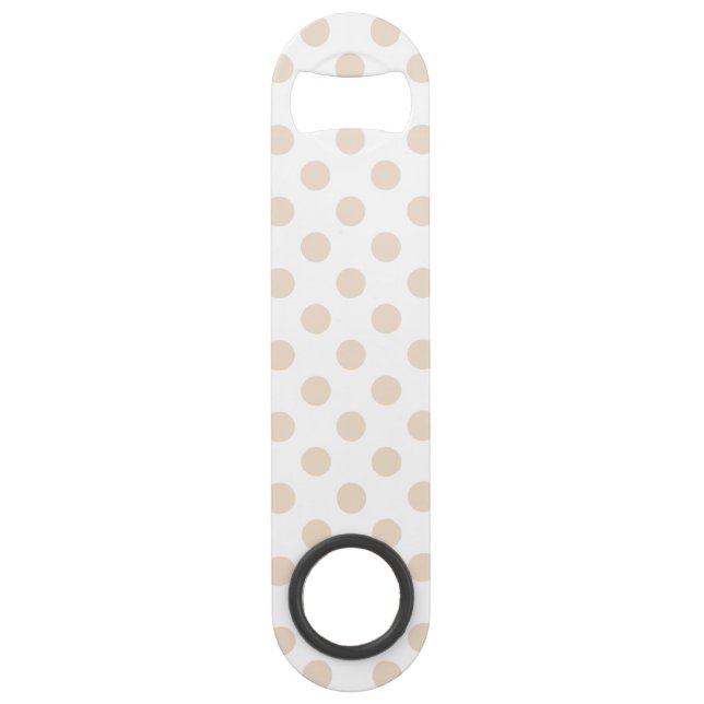 Tan polka dots speed bottle opener (Front)