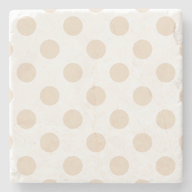 Tan polka dots stone coaster (Front)