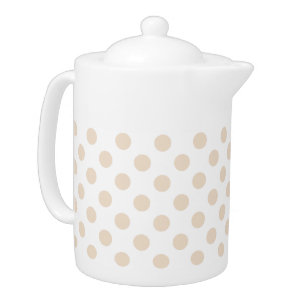 Tan polka dots teapot