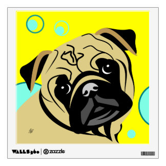 Tan Pug Dog Wall Sticker