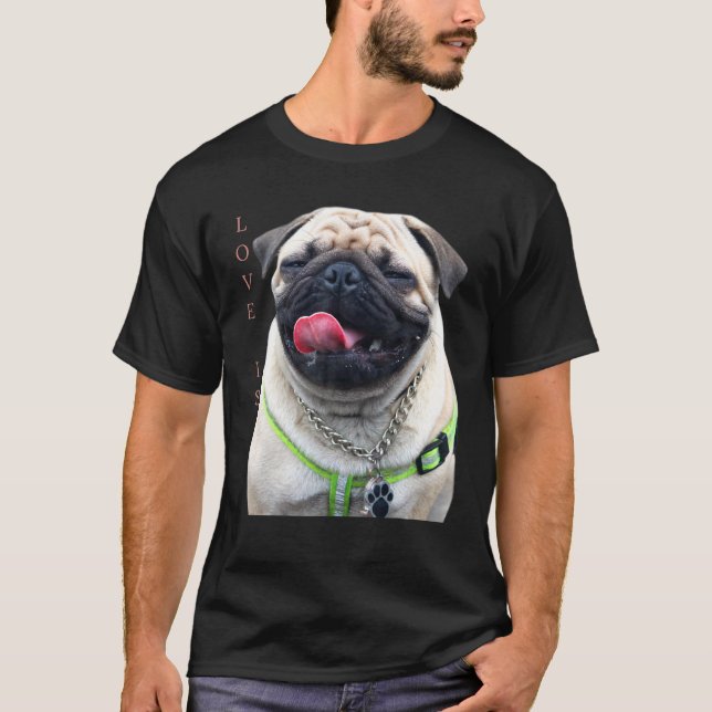 Tan Pug Women Men Pug Mom Dad Life Tee Love Dog Pe (Front)
