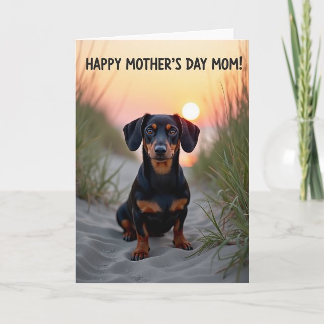 Tan Pup Mothers Day Art Card (Front)