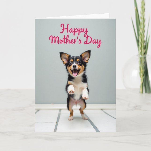 Tan Pup Mothers Day Card (Front)