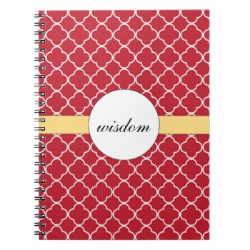 Tan Quatrefoil Pattern Notebook by recoverystore at Zazzle