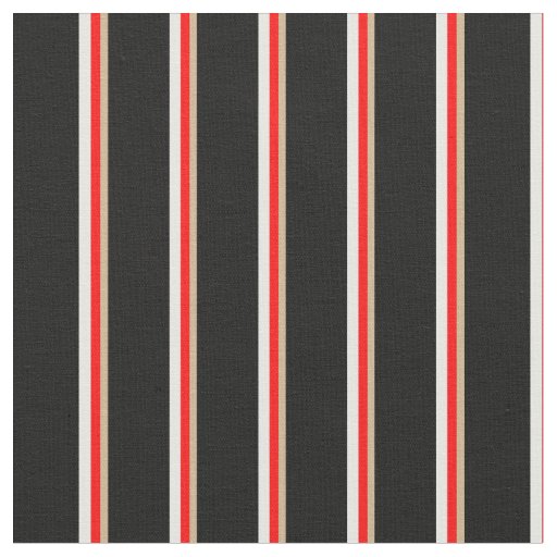 Tan, Red, Mint Cream, and Black Colored Stripes Fabric