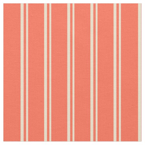 Tan & Red Stripes Fabric