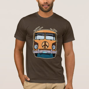 Tan Retro Hippie Van Vintage Colors Art T-Shirt