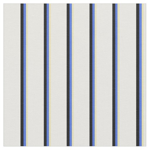 Tan, Royal Blue, Black, and White Lines Pattern Fabric