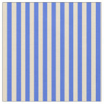 [ Thumbnail: Tan & Royal Blue Colored Striped Pattern Fabric ]