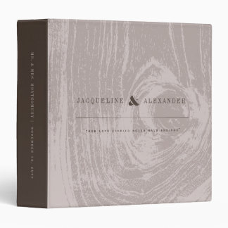 Tan Rustic Woodgrain Autumn Fall Wedding Journal  Binder
