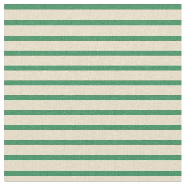Tan & Sea Green Colored Stripes Pattern Fabric (Close Up)