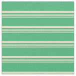 Tan &amp; Sea Green Stripes/Lines Pattern Fabric