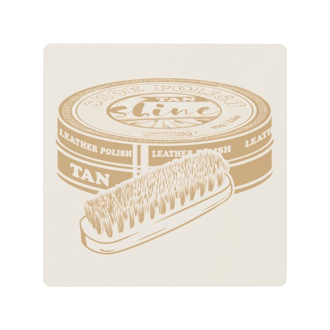 Tan shoepolish tin pop art (Front)