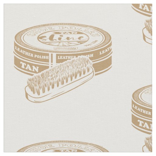 Tan shoepolish tin pop art fabric