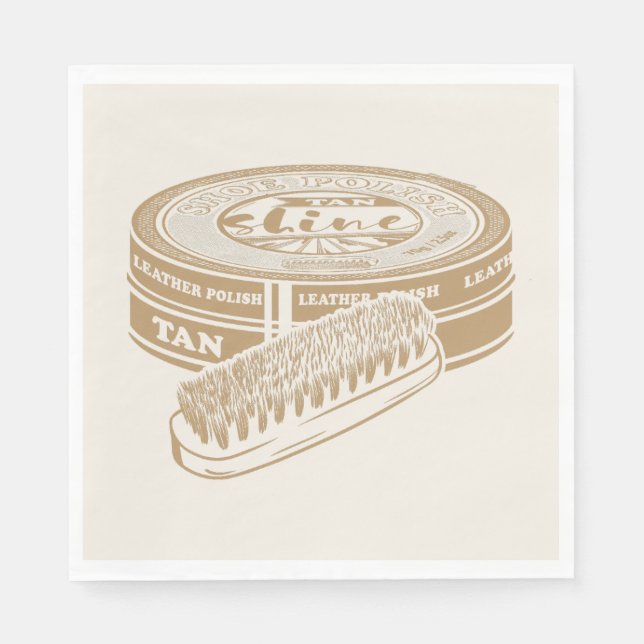 Tan shoepolish tin pop art napkins (Front)