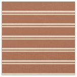 [ Thumbnail: Tan & Sienna Colored Pattern of Stripes Fabric ]