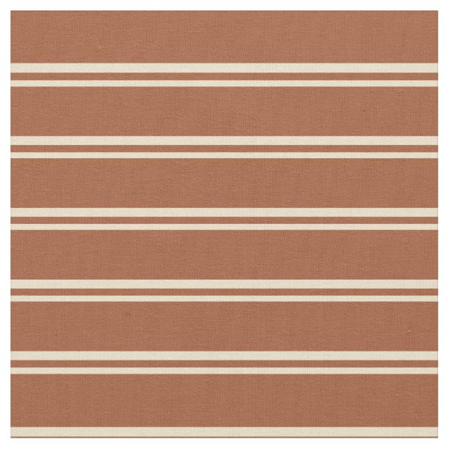 Tan & Sienna Colored Pattern of Stripes Fabric (Close Up)