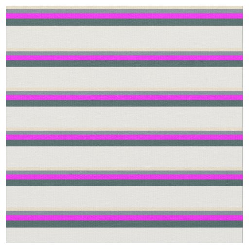 Tan, Slate Gray, Fuchsia, Dark Slate Gray & White Fabric
