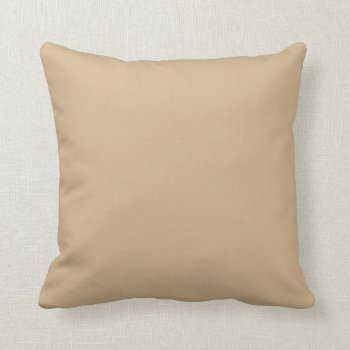 Tan Solid Color Throw Pillow by RewStudio at Zazzle