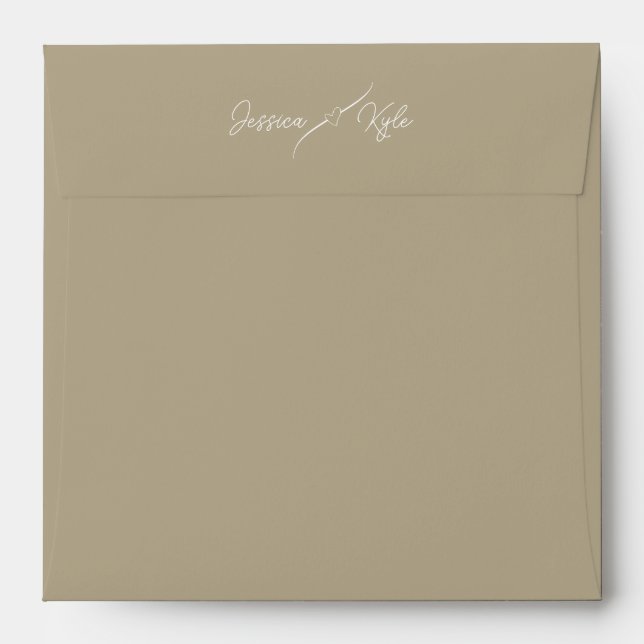 Tan Solid Stationery Colored Envelope (Back (Top Flap))