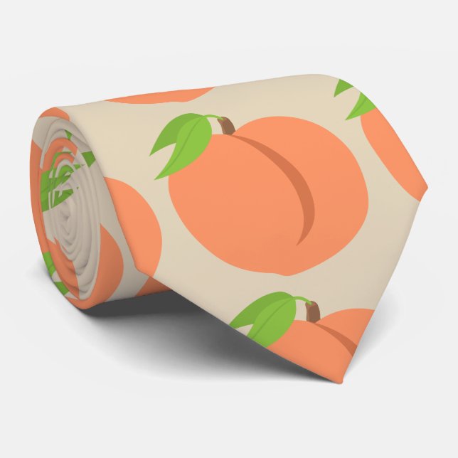Tan Southern Peach Emoji Tie (Rolled)