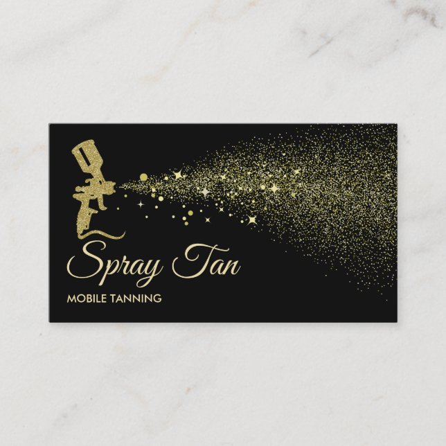 Tan Spray Bottle Business Card (Front)