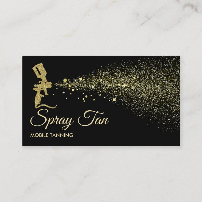 Tan Spray Bottle Business Card