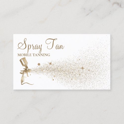 Tan Spray Sparkling Gold Business Card