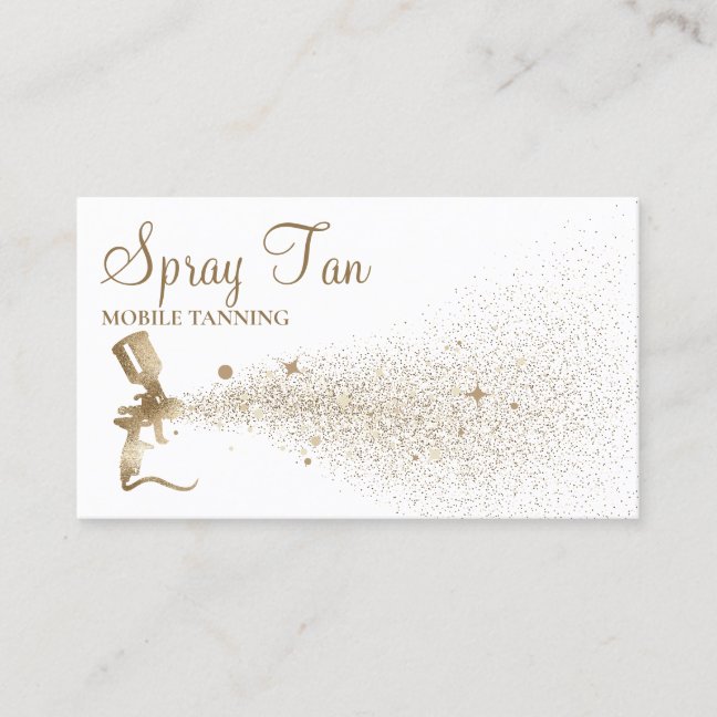 Tan Spray Sparkling Gold Business Card