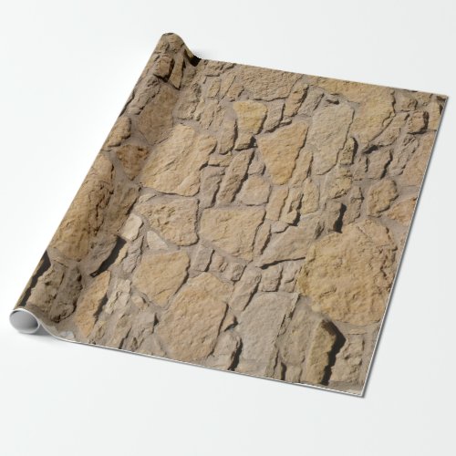 Tan Stone Wall Wrapping Paper