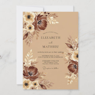 Tan Sublime Autumnal Wedding Invitation